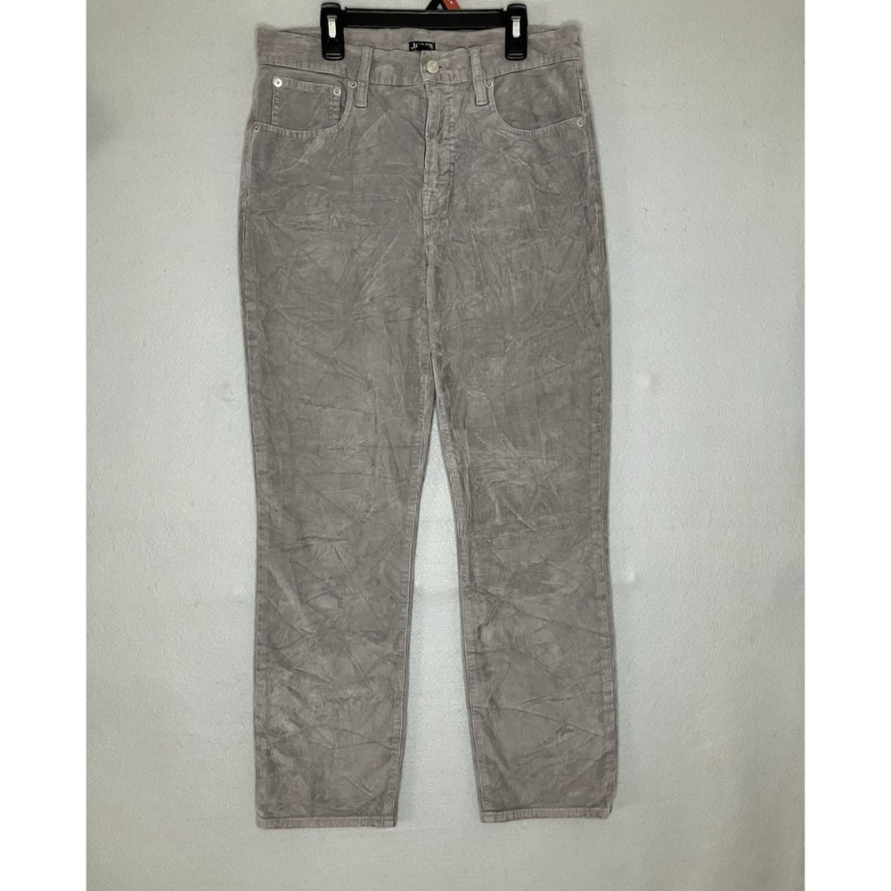 J. Crew Women's Hi Rise Stretch Corduroy Pants  Straight Leg Gray Size 29